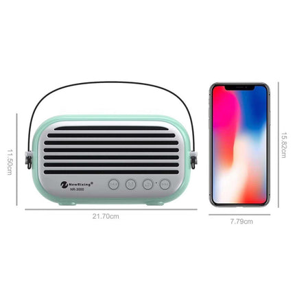 NewRixing NR-3000 Stylish Household Bluetooth Speaker with Hands-free Call Function, Support TF Card & USB & FM & AUX(Green)-garmade.com