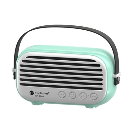 NewRixing NR-3000 Stylish Household Bluetooth Speaker with Hands-free Call Function, Support TF Card & USB & FM & AUX(Green)-garmade.com