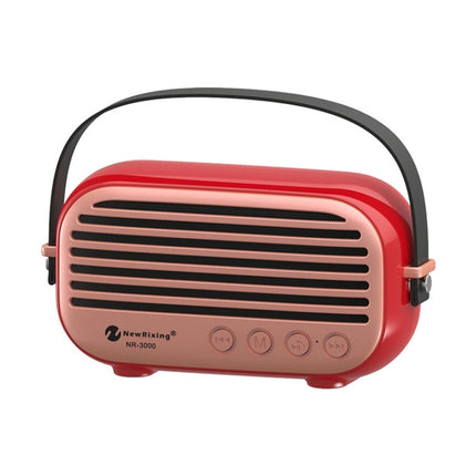 NewRixing NR-3000 Stylish Household Bluetooth Speaker with Hands-free Call Function, Support TF Card & USB & FM & AUX(Red)-garmade.com