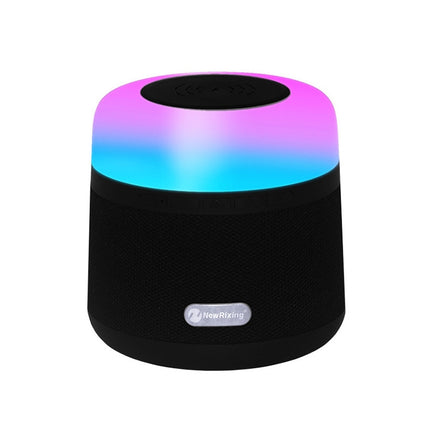 NewRixing NR-3500 Multi-function Atmosphere Light Wireless Charging Bluetooth Speaker with Hands-free Call Function, Support TF Card & USB & FM & AUX(Black)-garmade.com