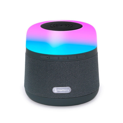 NewRixing NR-3500 Multi-function Atmosphere Light Wireless Charging Bluetooth Speaker with Hands-free Call Function, Support TF Card & USB & FM & AUX (Grey)-garmade.com