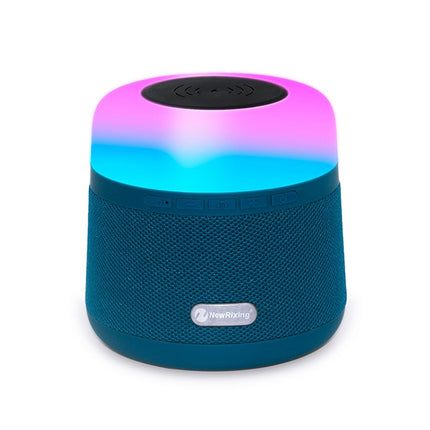 NewRixing NR-3500 Multi-function Atmosphere Light Wireless Charging Bluetooth Speaker with Hands-free Call Function, Support TF Card & USB & FM & AUX (Blue)-garmade.com