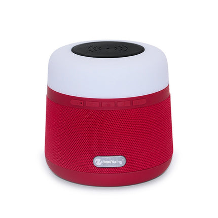 NewRixing NR-3500 Multi-function Atmosphere Light Wireless Charging Bluetooth Speaker with Hands-free Call Function, Support TF Card & USB & FM & AUX (Red)-garmade.com