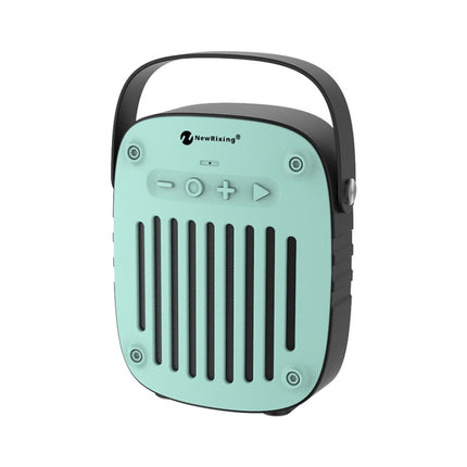 NewRixing NR-4014 Outdoor Portable Hand-held Bluetooth Speaker with Hands-free Call Function, Support TF Card & USB & FM & AUX (Mint Green)-garmade.com