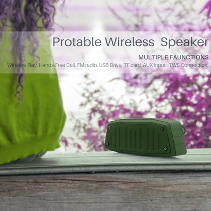 NewRixing NR-4019 Outdoor Portable Bluetooth Speaker with Hands-free Call Function, Support TF Card & USB & FM & AUX (Black)-garmade.com