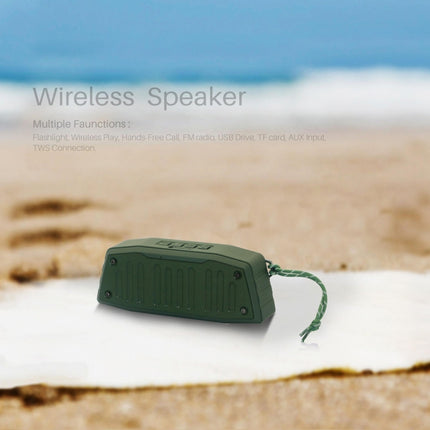 NewRixing NR-4019 Outdoor Portable Bluetooth Speaker with Hands-free Call Function, Support TF Card & USB & FM & AUX (Green)-garmade.com