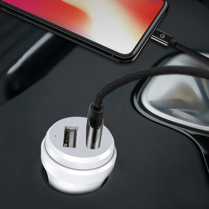 ipipoo XP-1 Dual USB Car Fast Charging Charger with Android Line (White)-garmade.com