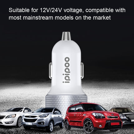 ipipoo XP-2 Dual USB Car Fast Charging Charger with Android Line(Black)-garmade.com