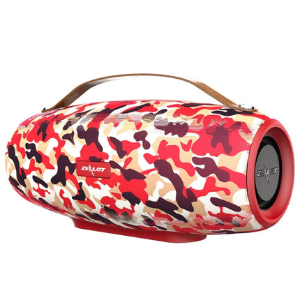 ZEALOT S27 Multifunctional Bass Wireless Bluetooth Speaker, Built-in Microphone, Support Bluetooth Call & AUX & TF Card & 1x93mm + 2x66mm Speakers(Camouflage Red)-garmade.com