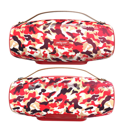 ZEALOT S27 Multifunctional Bass Wireless Bluetooth Speaker, Built-in Microphone, Support Bluetooth Call & AUX & TF Card & 1x93mm + 2x66mm Speakers(Camouflage Red)-garmade.com