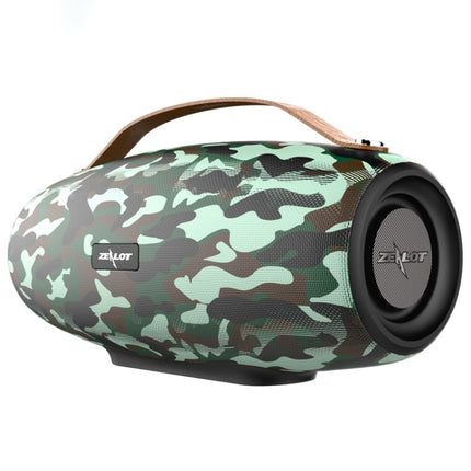 ZEALOT S27 Multifunctional Bass Wireless Bluetooth Speaker, Built-in Microphone, Support Bluetooth Call & AUX & TF Card & 1x93mm + 2x66mm Speakers(Camouflage Green)-garmade.com