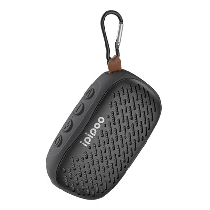 ipipoo YP-6 Outdoor Waterproof IPX45 Hand-held Wireless Bluetooth Speaker, Support Hands-free & FM & TF Card & AUX (Black)-garmade.com