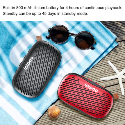 ipipoo YP-6 Outdoor Waterproof IPX45 Hand-held Wireless Bluetooth Speaker, Support Hands-free & FM & TF Card & AUX (Black)-garmade.com