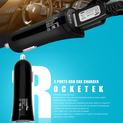 ROCKETEK CC2P DC 5V 4.2A Dual USB Smart Car Charger-garmade.com