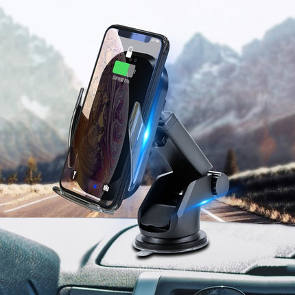 HAMTOD C20 15W Adjustable QI Smart Sensor Car Wireless Charging Holder for 4.6-7 inch Mobile Phones, with Suction Cup-garmade.com