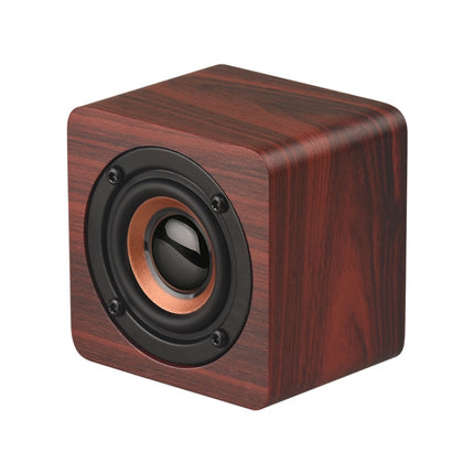 Q1 Wooden Mini Portable Mega Bass Wireless Bluetooth Speaker(Red)-garmade.com