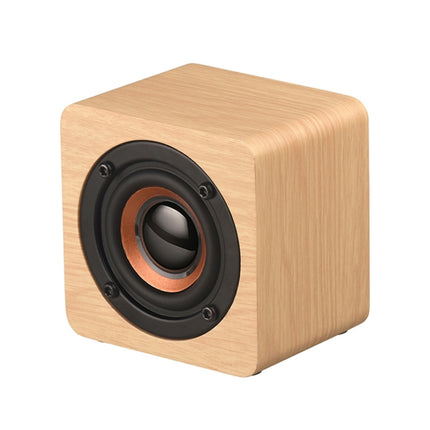 Q1 Wooden Mini Portable Mega Bass Wireless Bluetooth Speaker(Yellow)-garmade.com