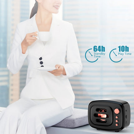 B11 Bluetooth 5.0 Retro Style Wireless Bluetooth Speaker, Supports Hands-free Calling & 32GB TF Card & 3.5mm Audio Jack(Black)-garmade.com