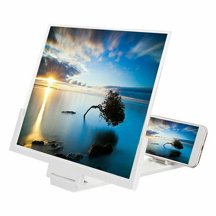 F3 14 inch Radiation Protection Universal Mobile Phone Screen Amplifier 3D HD Video Amplifier with Stand(White)-garmade.com