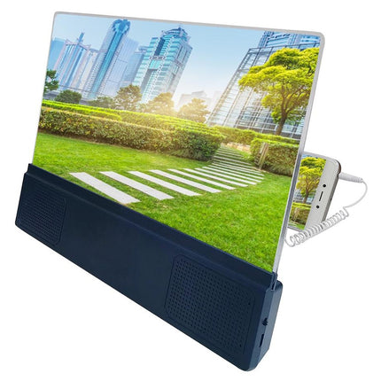 F5 12 inch Universal Mobile Phone Screen Amplifier HD Video Amplifier with Stand & Speaker, Charging Version-garmade.com
