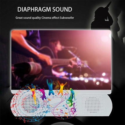 F9 10 inch Universal Chargeable Mobile Phone Screen Amplifier HD Video Amplifier with Silicone Suction Cup Stand & Bluetooth Speaker(Black)-garmade.com