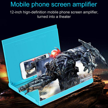 F18 12 inch Rotatable Folding Universal Mobile Phone Screen Amplifier HD Video Amplifier with Block Light Card, Book Shape Version(White)-garmade.com