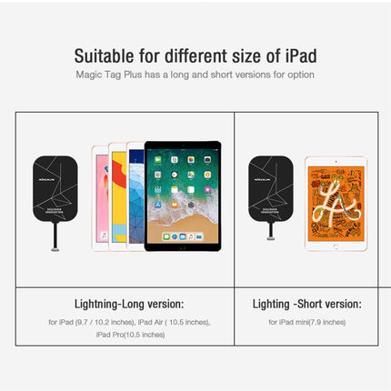 NILLKIN NKR01 For iPad 9.7 / 10.2 inch & iPad Air 10.5 inch & iPad Pro 10.5 inch Long Magic Tag Plus QI Standard Wireless Charging Receiver with 8 Pin Port-garmade.com