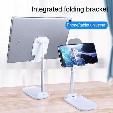 Z01 Universal Folding Retractable Desktop Holder Bracket for Mobile Phone Tablet (White)-garmade.com