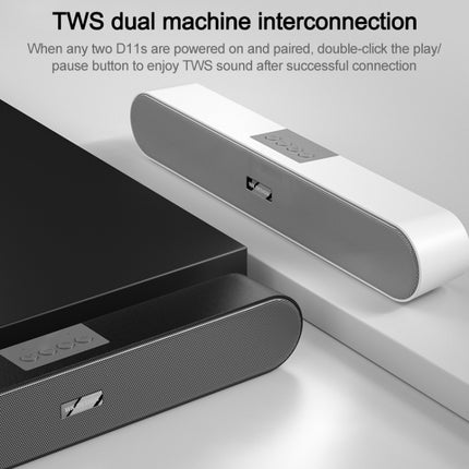 WK D11 Portable HIFI Wireless Bluetooth V5.0 Desktop Speaker, Support U Disk / TF Card / AUX (White)-garmade.com