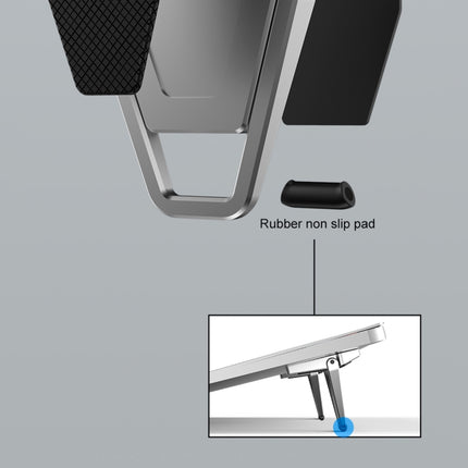 20 PCS R-JUST BJ01 Universal Stickable Shield Shape Laptop Foldable Stand(Silver)-garmade.com