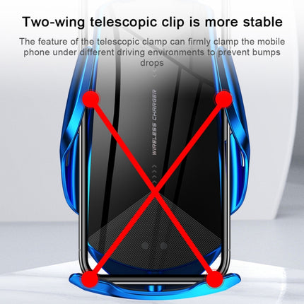 Q2 15W Universal Rotation Infrared Induction Magnetic Car Wireless Charging Mobile Phone Holder with Micro USB + 8 Pin + Type-C / USB-C Magnetic Connector(Red)-garmade.com