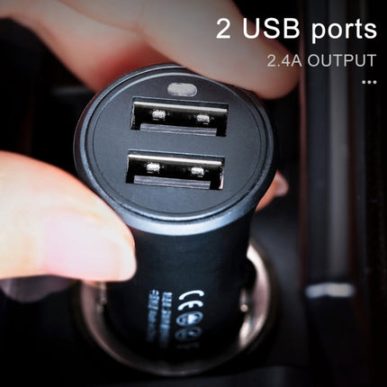 WK WP-C13 2.4A Warpath Dual USB Car Charger with USB to 8 Pin / Micro USB / Type-C Data Cable (White)-garmade.com