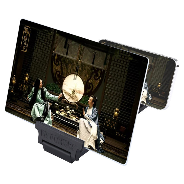F6 12 inch Universal Foldable 3D Mobile Phone Screen Magnifier with Lazy Stand (Black)-garmade.com