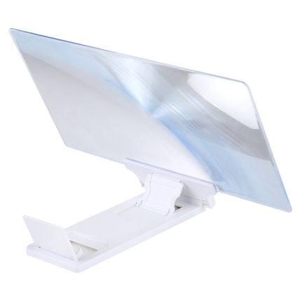 F6 12 inch Universal Foldable 3D Mobile Phone Screen Magnifier with Lazy Stand (White)-garmade.com