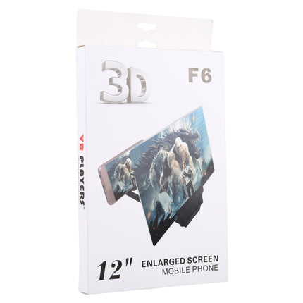 F6 12 inch Universal Foldable 3D Mobile Phone Screen Magnifier with Lazy Stand (Black)-garmade.com