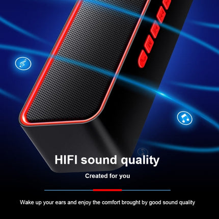 SC211 Portable Subwoofer Wireless Bluetooth Speaker Bluetooth 5.0, Support TF Card & U Disk & 3.5mm AUX (Red)-garmade.com