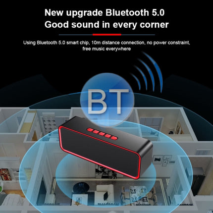 SC211 Portable Subwoofer Wireless Bluetooth Speaker Bluetooth 5.0, Support TF Card & U Disk & 3.5mm AUX (Blue)-garmade.com