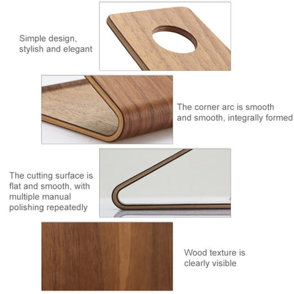 JS01 Wooden Desktop Phone Holder Universal Curved Wood Support Frame For Tablet Phones (Walnut)-garmade.com