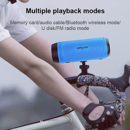 ZEALOT A1 Multifunctional Bass Wireless Bluetooth Speaker, Built-in Microphone, Support Bluetooth Call & AUX & TF Card & LED Lights (Dark Green)-garmade.com