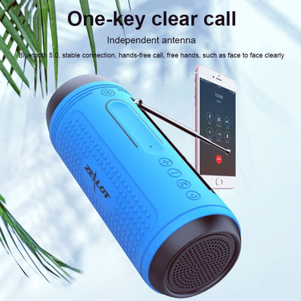 ZEALOT A1 Multifunctional Bass Wireless Bluetooth Speaker, Built-in Microphone, Support Bluetooth Call & AUX & TF Card & LED Lights (Blue)-garmade.com