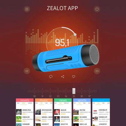 ZEALOT A2 Multifunctional Bass Wireless Bluetooth Speaker, Built-in Microphone, Support Bluetooth Call & AUX & TF Card & LED Lights (Red)-garmade.com