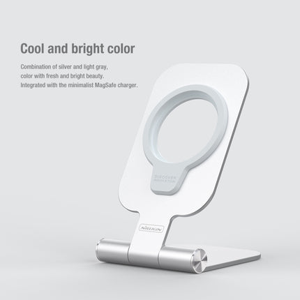 NILLKIN Vertical Folding Stand，Support Magsafe Charger(Silver)-garmade.com
