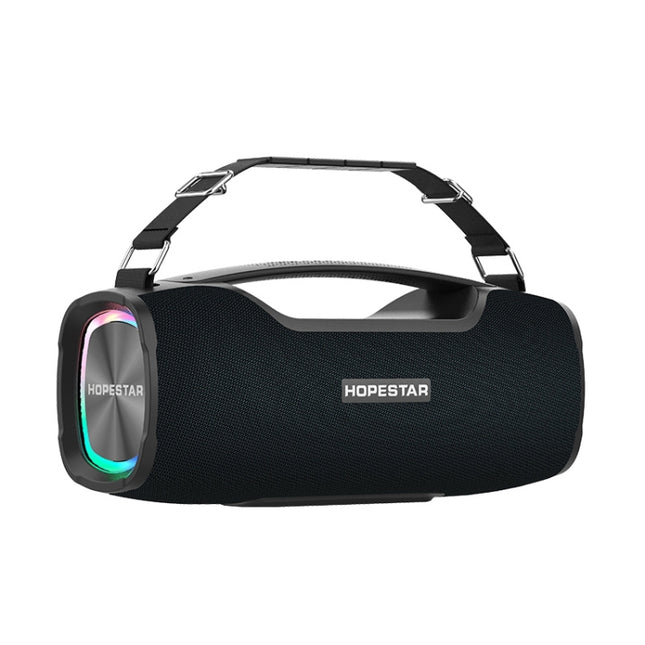HOPESTAR A6X TWS Portable Outdoor Bluetooth Speaker with Colorful Music Lights, Support Power Bank & Hands-free Call & U Disk & TF Card & 3.5mm AUX(Black)-garmade.com