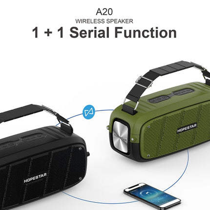 HOPESTAR A20 TWS Portable Outdoor Waterproof Subwoofer Bluetooth Speaker, Support Power Bank & Hands-free Call & U Disk & TF Card & 3.5mm AUX(Blue)-garmade.com