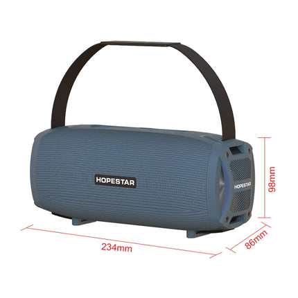 HOPESTAR H24 Pro TWS Portable Outdoor Waterproof Woven Textured Bluetooth Speaker with Rhythm Light, Support Hands-free Call & U Disk & TF Card & 3.5mm AUX & FM (Blue)-garmade.com