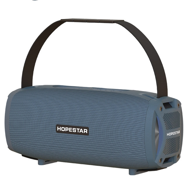 HOPESTAR H24 Pro TWS Portable Outdoor Waterproof Woven Textured Bluetooth Speaker with Rhythm Light, Support Hands-free Call & U Disk & TF Card & 3.5mm AUX & FM (Blue)-garmade.com