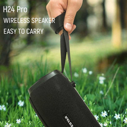 HOPESTAR H24 Pro TWS Portable Outdoor Waterproof Woven Textured Bluetooth Speaker with Rhythm Light, Support Hands-free Call & U Disk & TF Card & 3.5mm AUX & FM (Red)-garmade.com