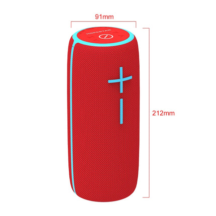 HOPESTAR P21 TWS Portable Outdoor Waterproof Woven Textured Bluetooth Speaker, Support Hands-free Call & U Disk & TF Card & 3.5mm AUX & FM (Red)-garmade.com