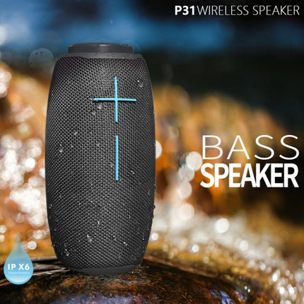HOPESTAR P31 TWS Portable Outdoor Waterproof Lens-style Head Bluetooth Speaker with LED Color Light, Support Hands-free Call & U Disk & TF Card & 3.5mm AUX & FM (Grey)-garmade.com