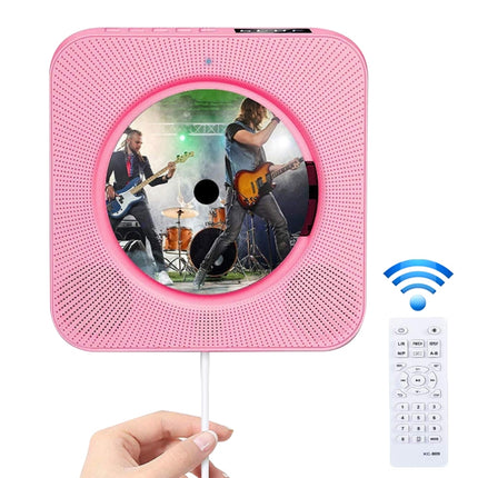 The Second Generation Portable Digital Display Bluetooth Speaker CD Player with Remote Control (Pink)-garmade.com